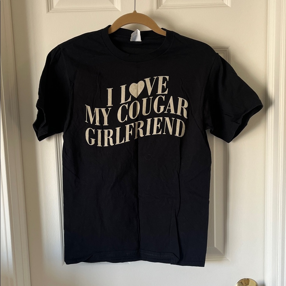 Black Graphic Tee - I ❤️ My Cougar Girlfriend